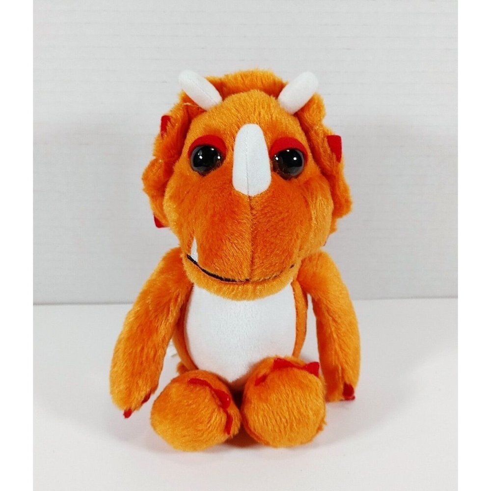 Kinder Surprise Ferrero Triceratops  Dinosaur Orange Plush 9 in